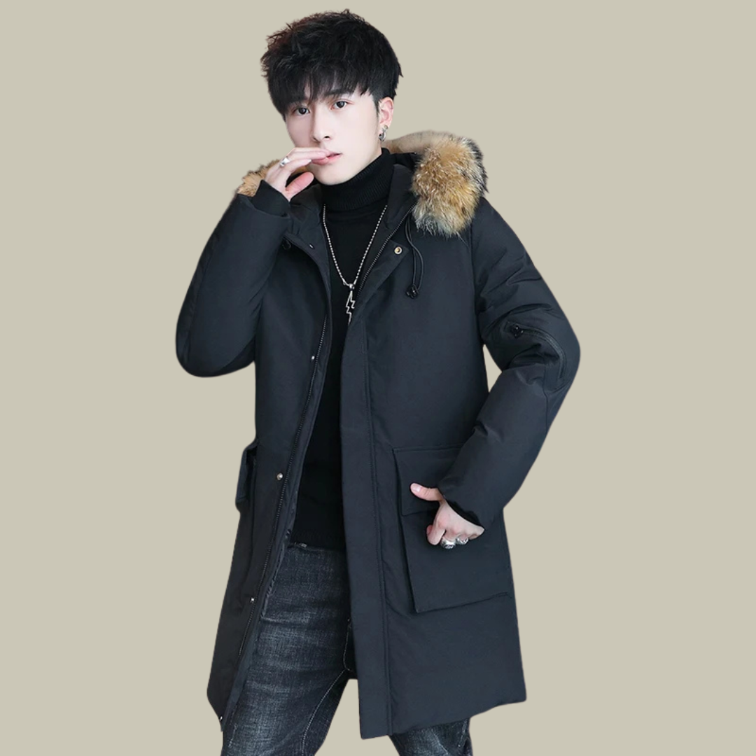 Lux & Classy • Warm Hooded Long Coat for Men