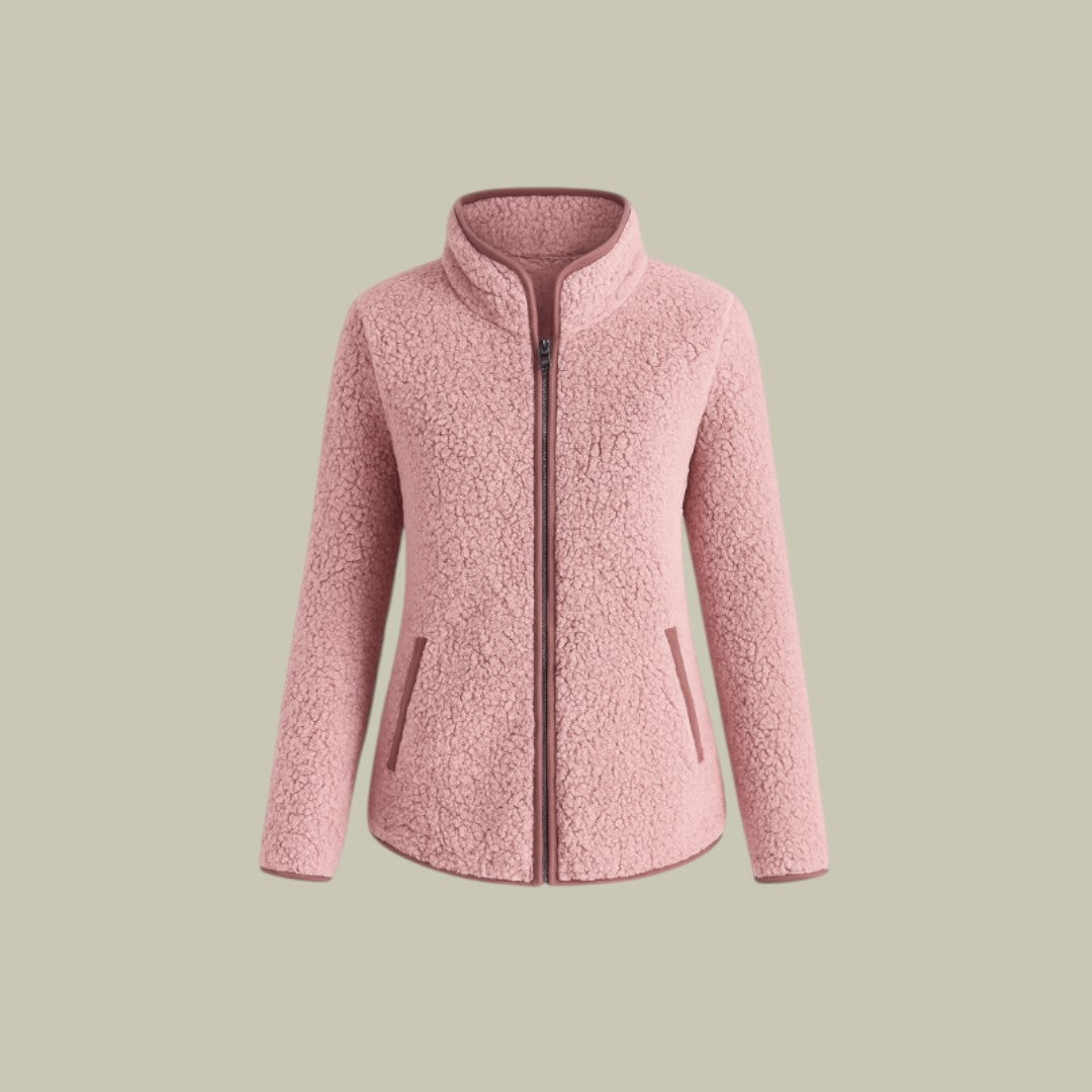 Womens Jacket Fleece Zip-Up Cardigan