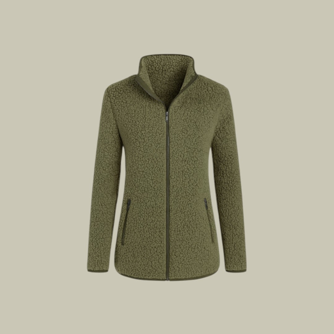 Womens Jacket Fleece Zip-Up Cardigan