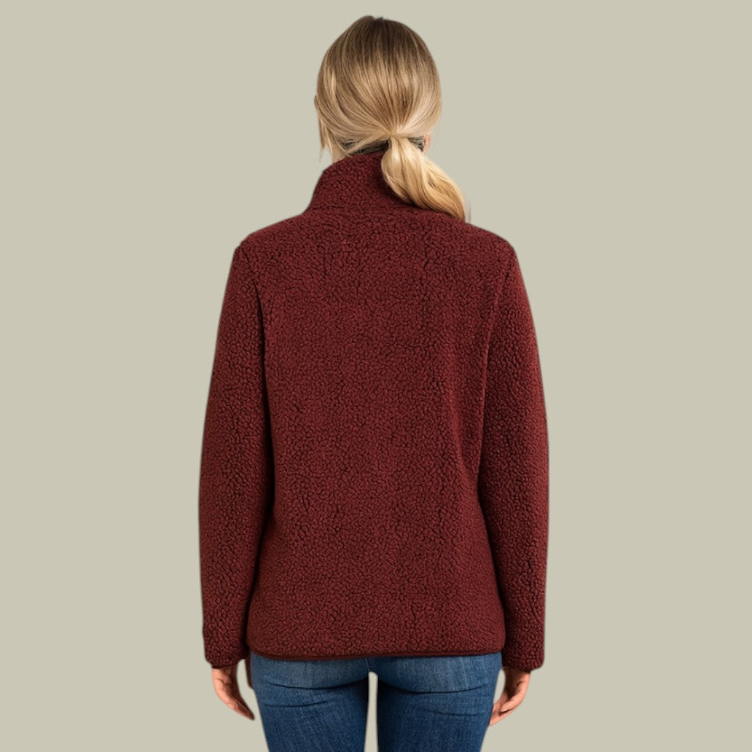 Womens Jacket Fleece Zip-Up Cardigan
