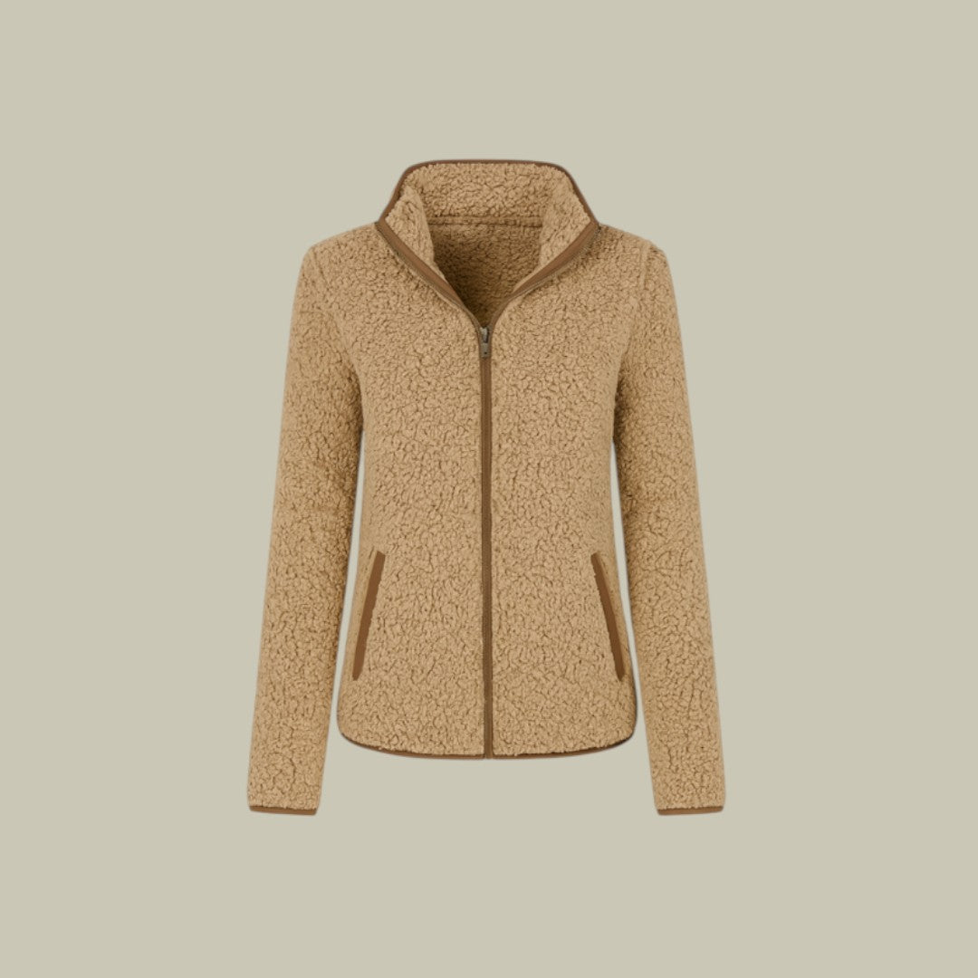 Womens Jacket Fleece Zip-Up Cardigan