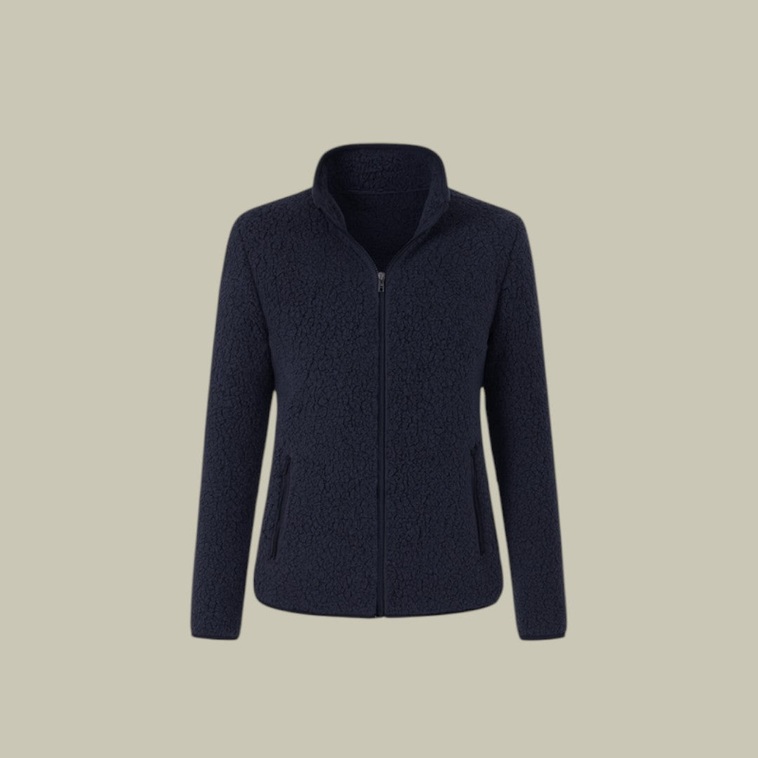 Womens Jacket Fleece Zip-Up Cardigan