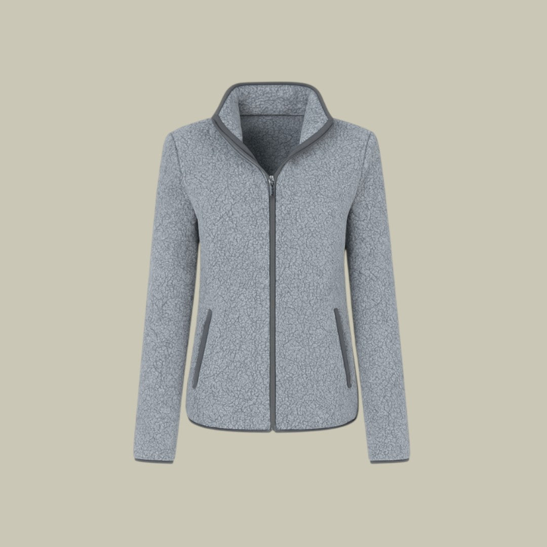 Womens Jacket Fleece Zip-Up Cardigan