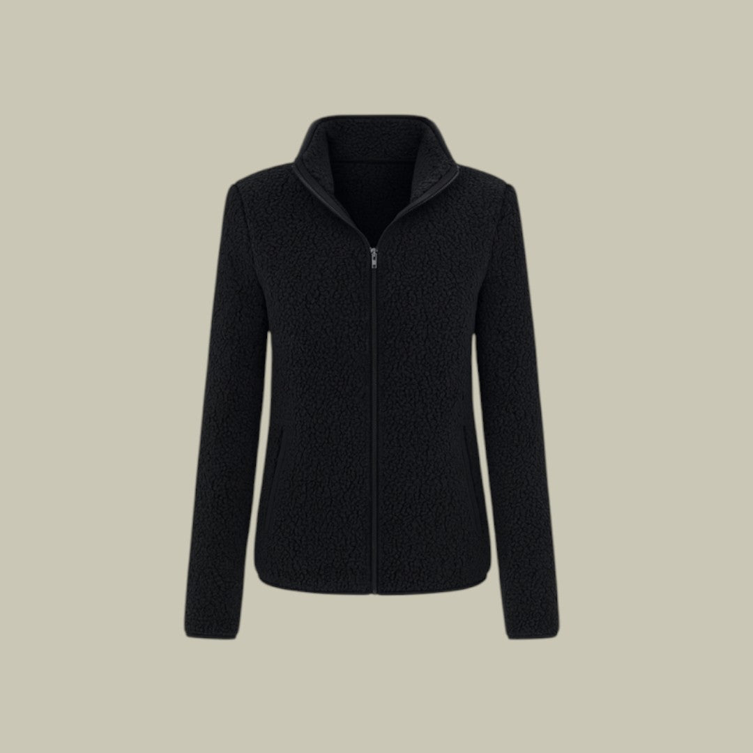 Womens Jacket Fleece Zip-Up Cardigan