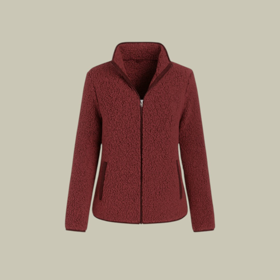 Womens Jacket Fleece Zip-Up Cardigan