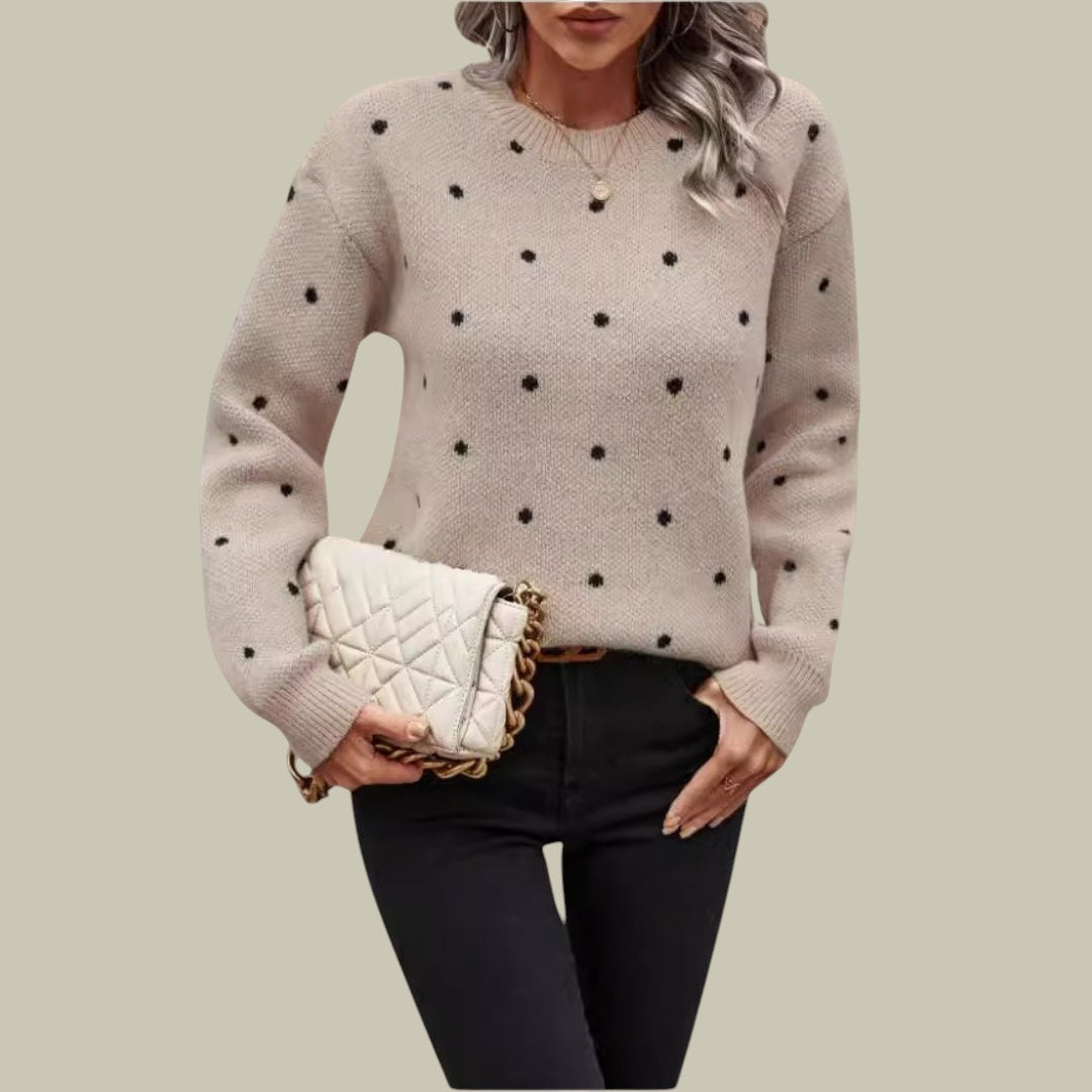 Womens Polka Dot Jumper Knitted