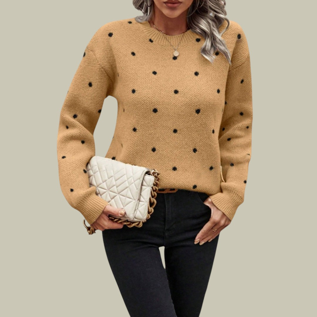 Womens Polka Dot Jumper Knitted