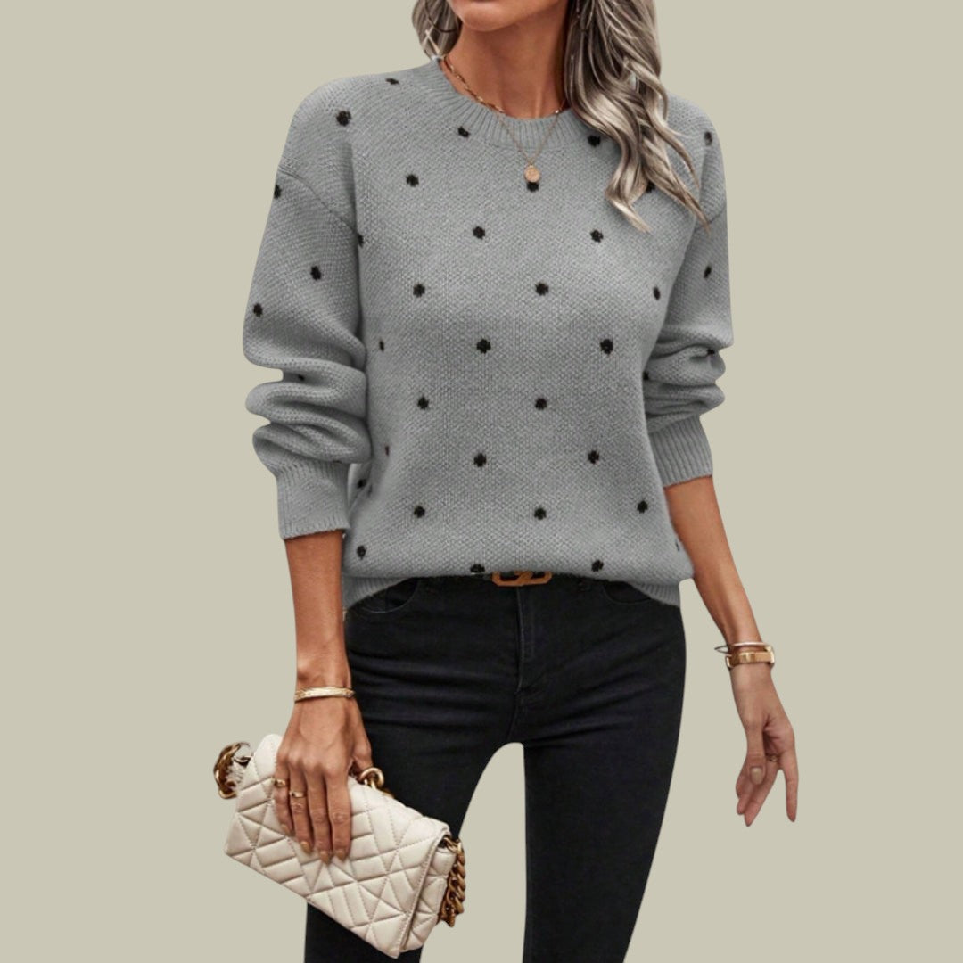 Womens Polka Dot Jumper Knitted