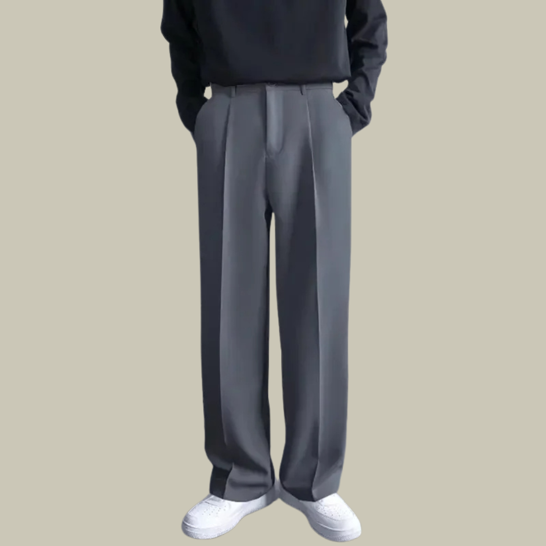 Casual Street Draped Straight Trousers