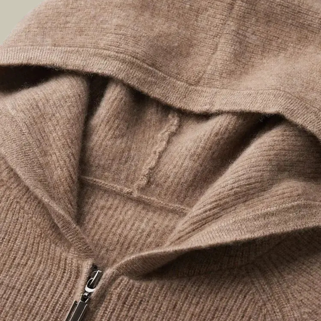 Lux & Classy • Pure Cashmere Hooded Cardigan for Men