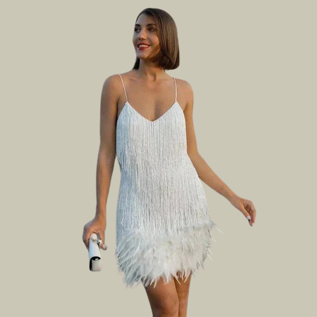 Lux & Classy  • Women's Feather Mini Dress