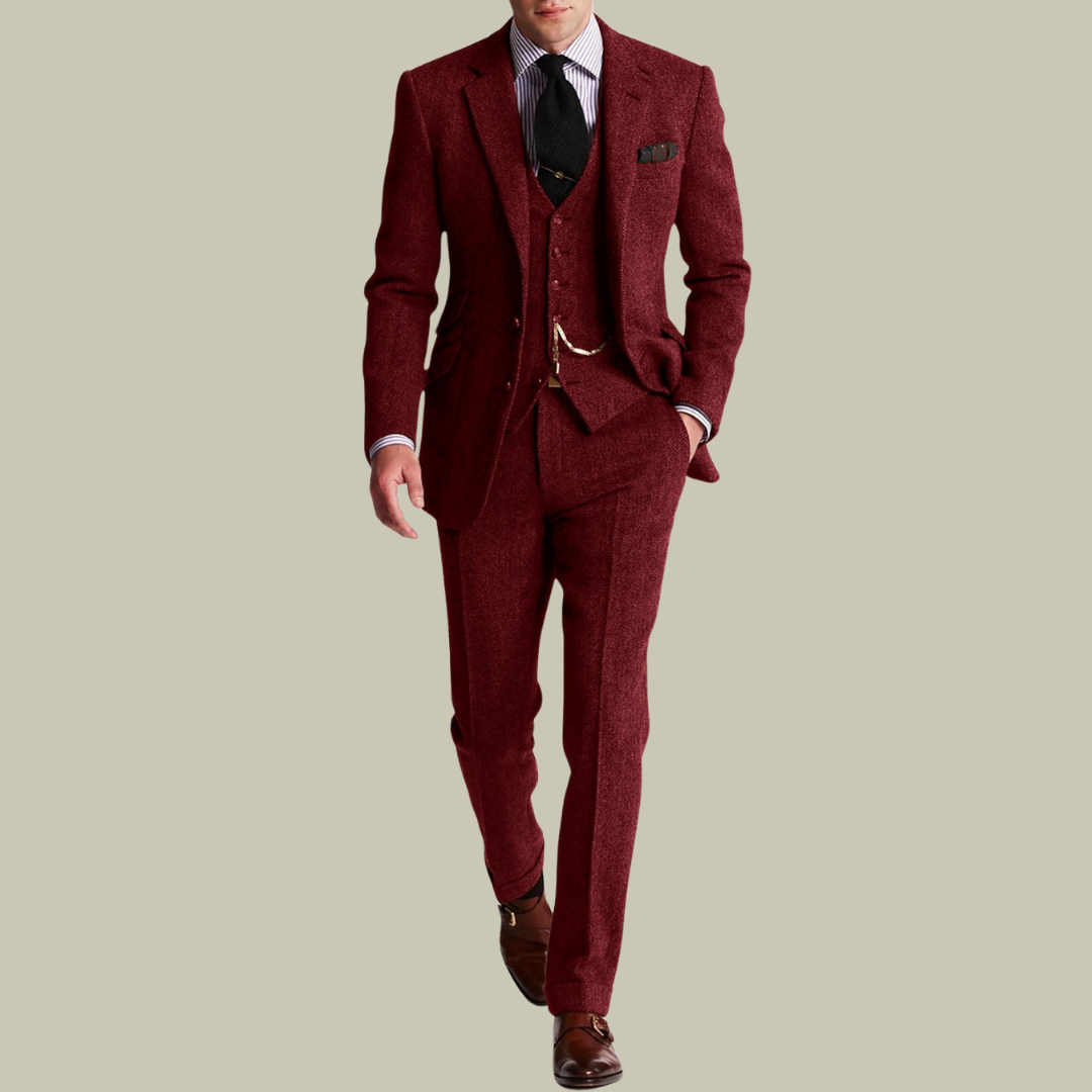 Lux & Classy  • Men's Timeless Tweed 3-piece Suit