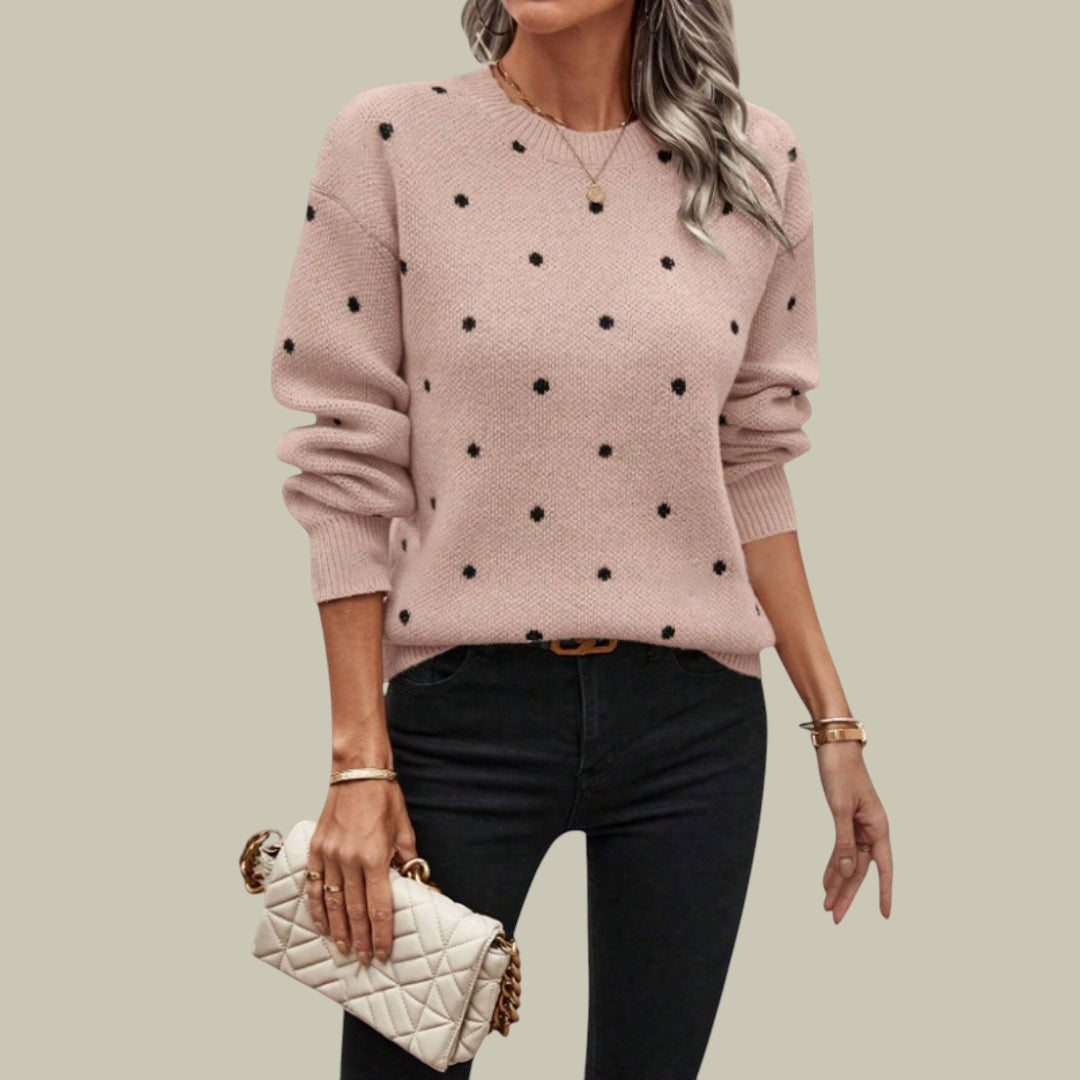 Womens Polka Dot Jumper Knitted