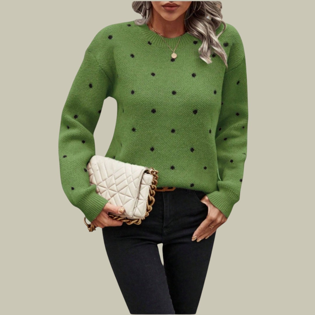 Womens Polka Dot Jumper Knitted