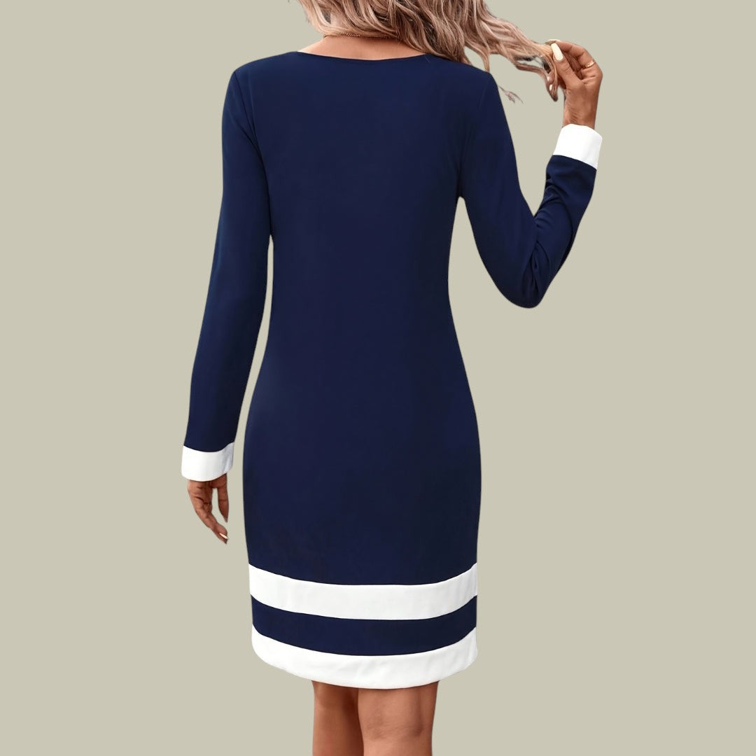 Womens Dress Long Sleeve Midi Shift