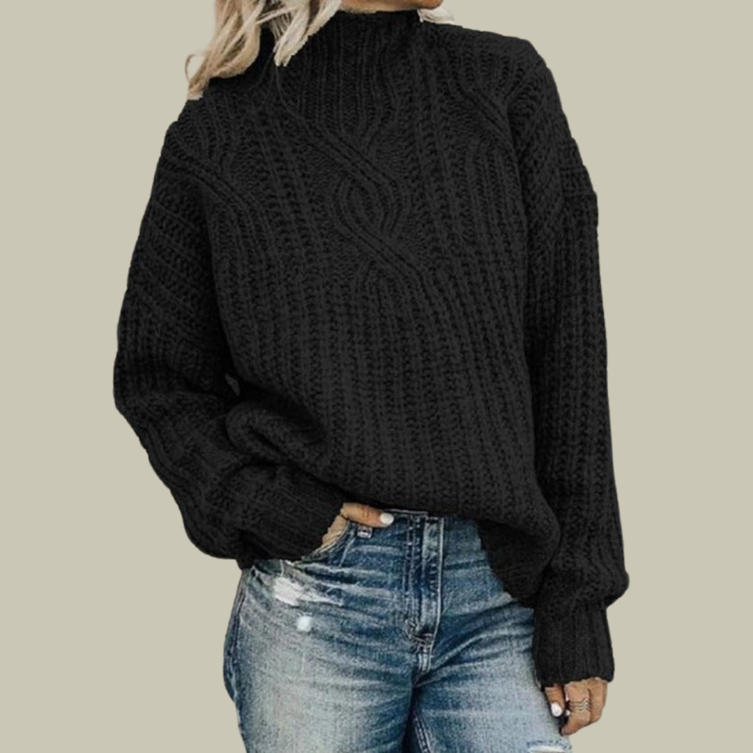 Lux & Classy  • Women's Turtleneck Vintage Warm Fleece Sweater