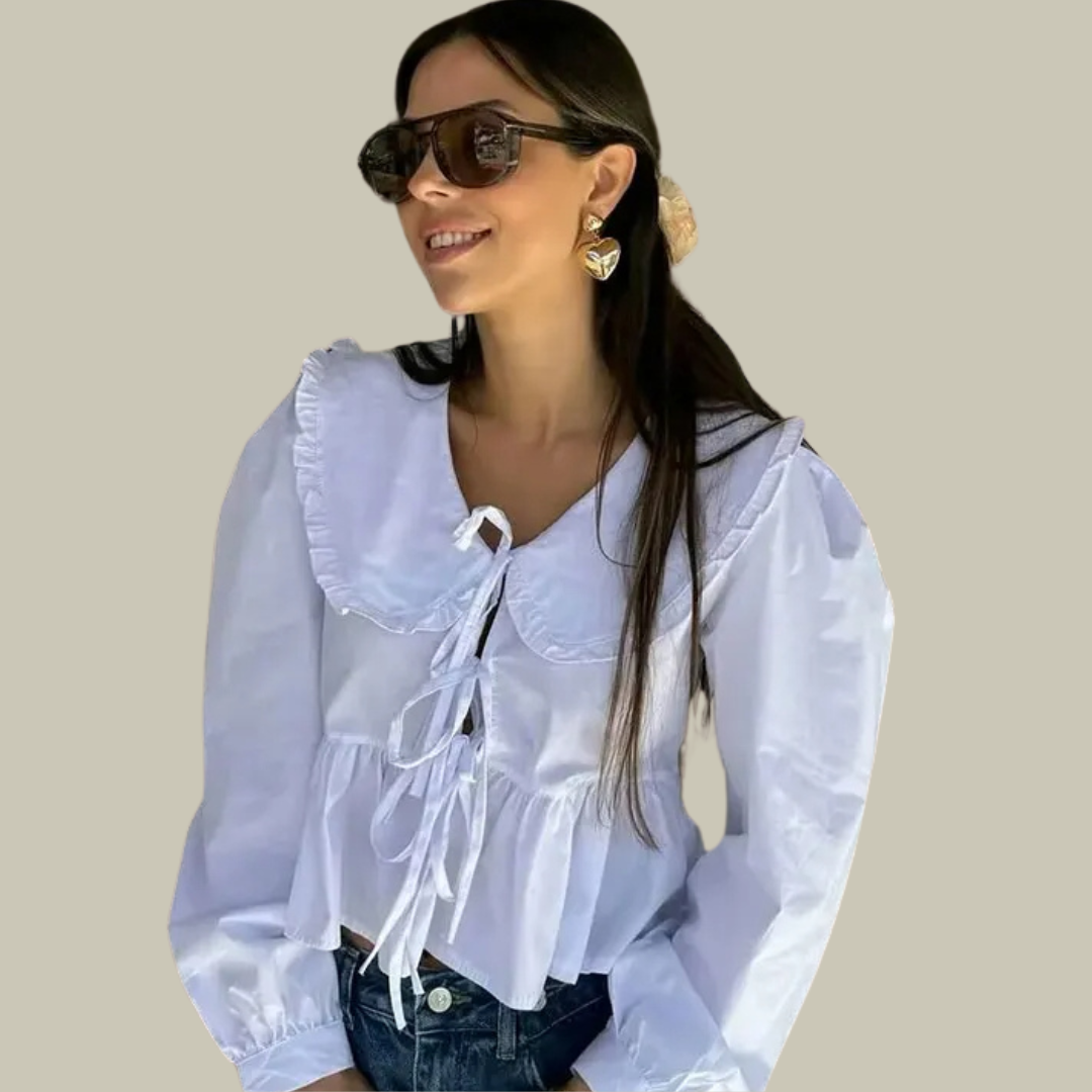 Casual Solid Lace Up Shirt