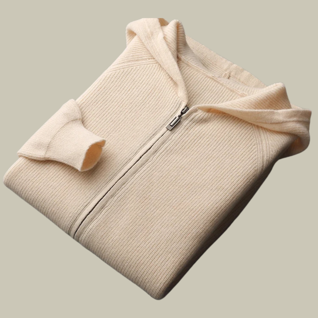 Lux & Classy • Pure Cashmere Hooded Cardigan for Men