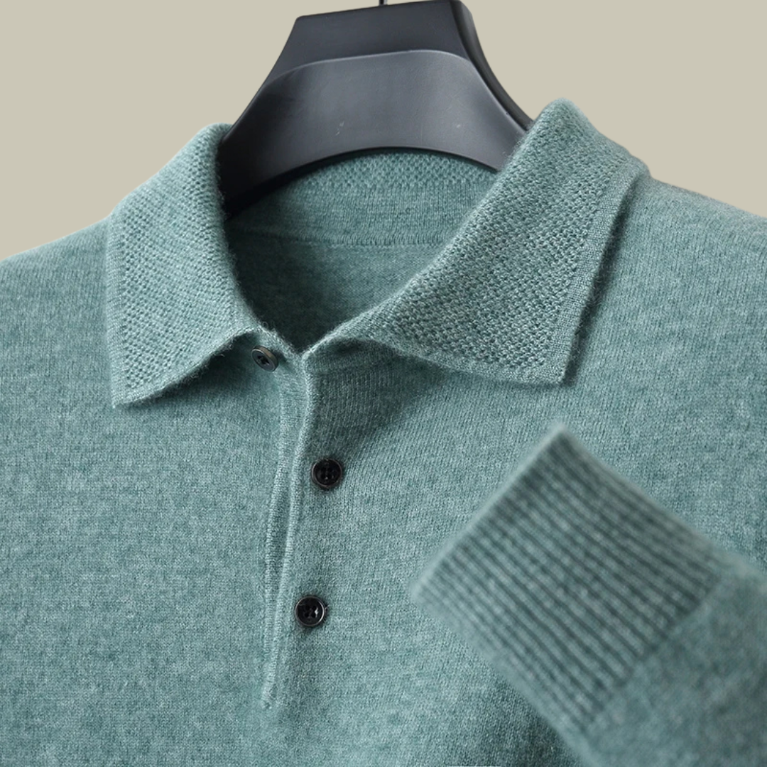 Lux & Classy • Pure Merino Polo Sweater for Men