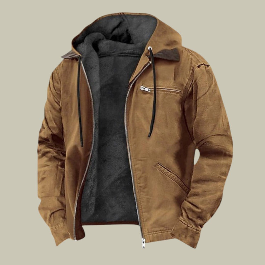 Mens Jacket Hooded Autumn Warmth