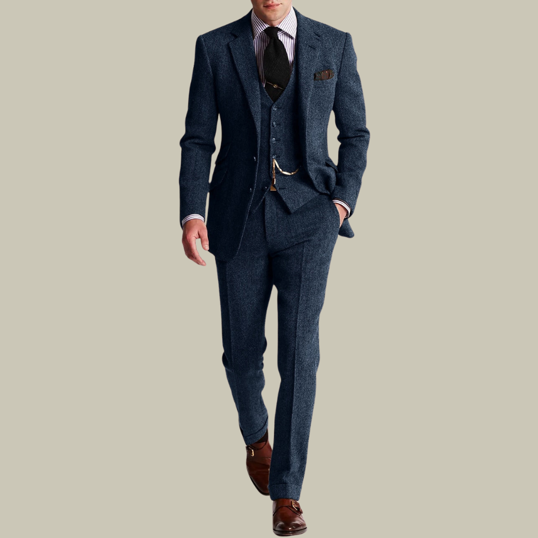 Lux & Classy  • Men's Timeless Tweed 3-piece Suit