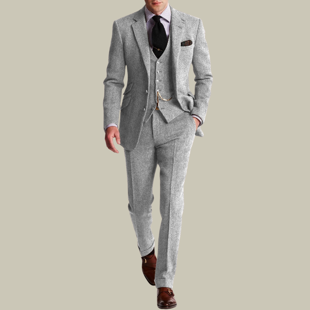 Lux & Classy  • Men's Timeless Tweed 3-piece Suit