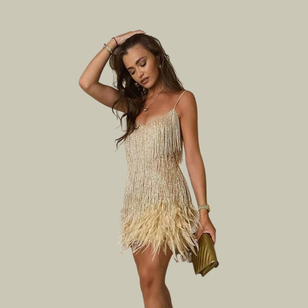 Lux & Classy  • Women's Feather Mini Dress