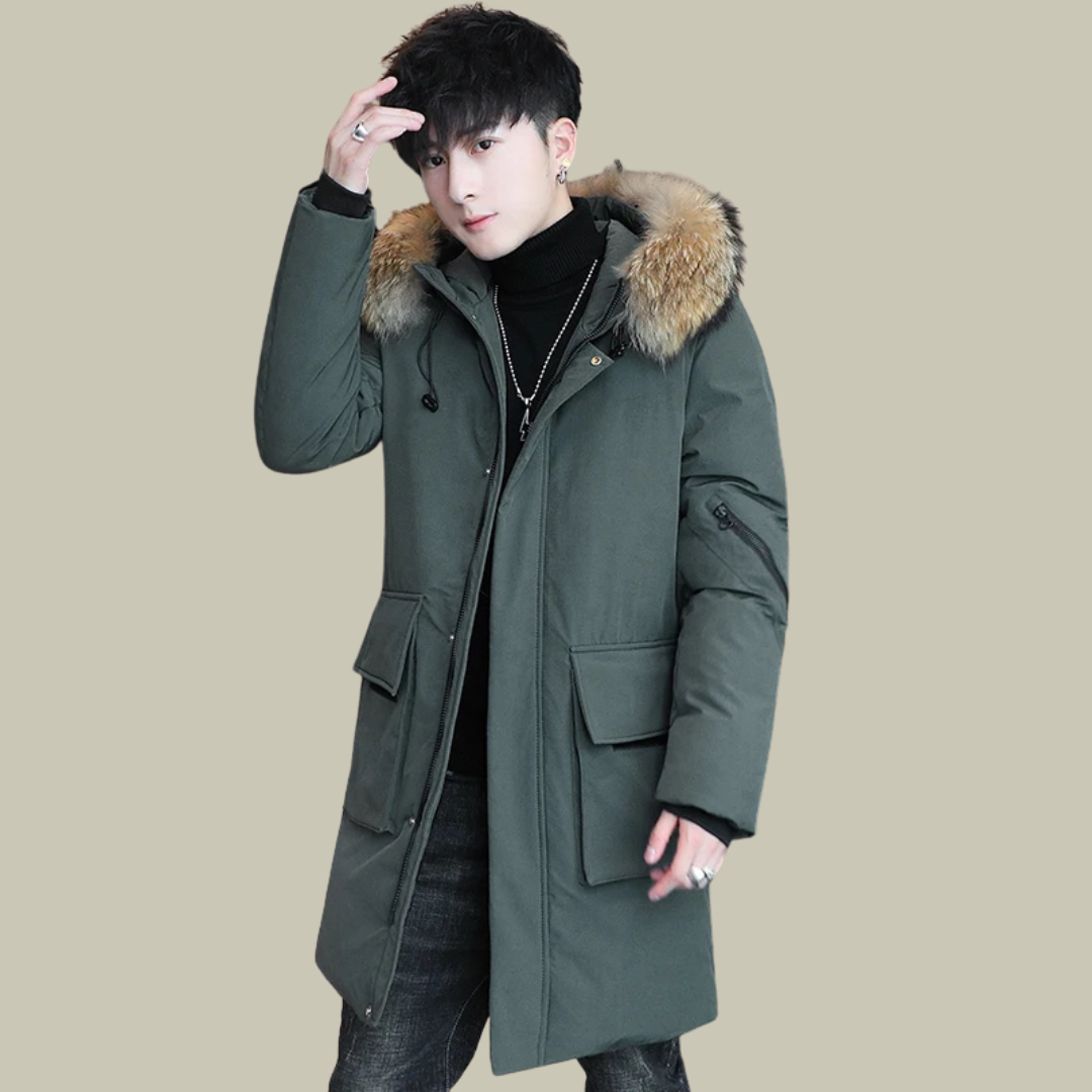 Lux & Classy • Warm Hooded Long Coat for Men