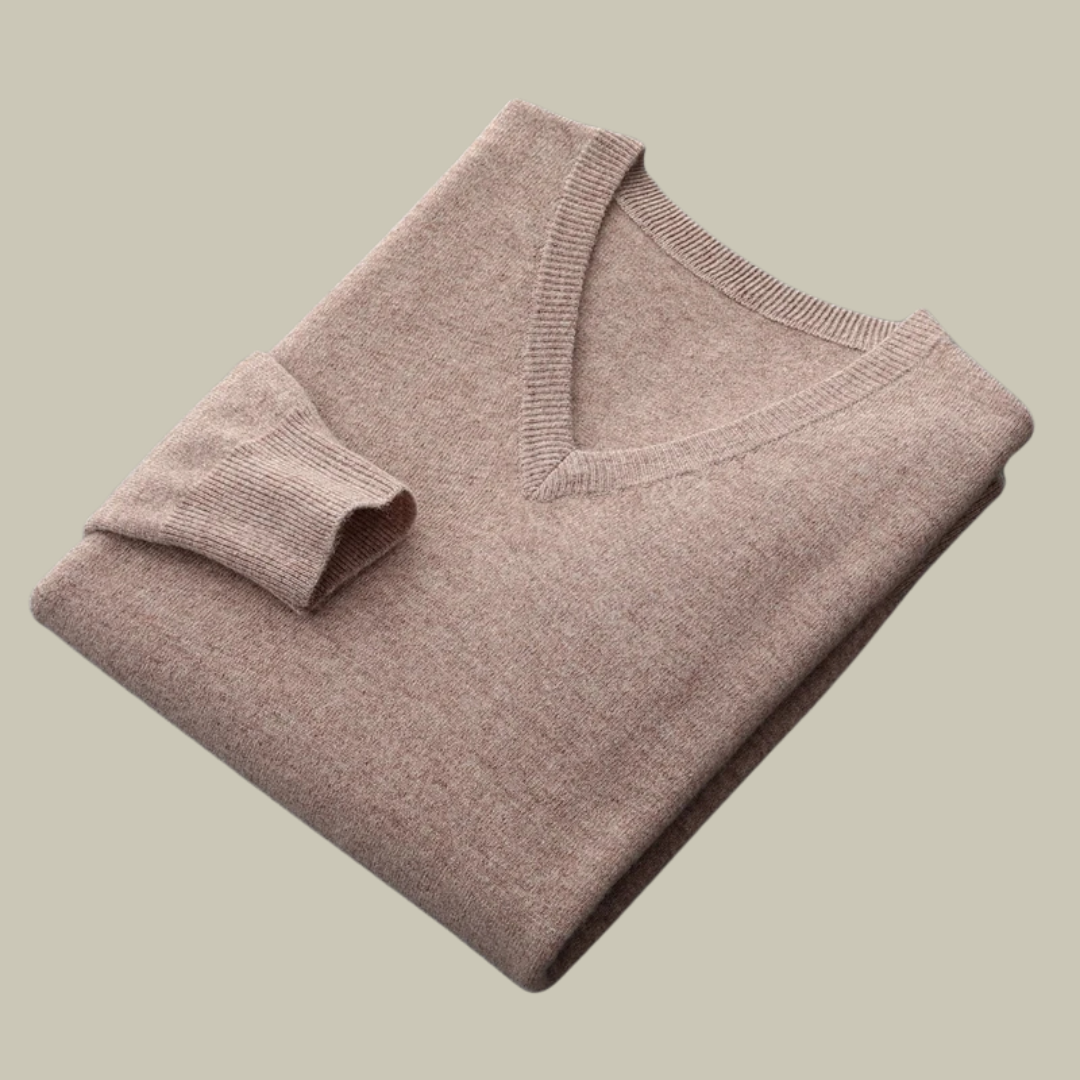 Lux & Classy • Men's Pure Wool V-Neck Pullover