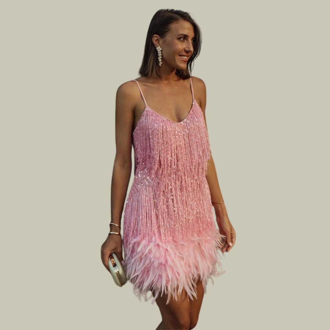 Lux & Classy  • Women's Feather Mini Dress