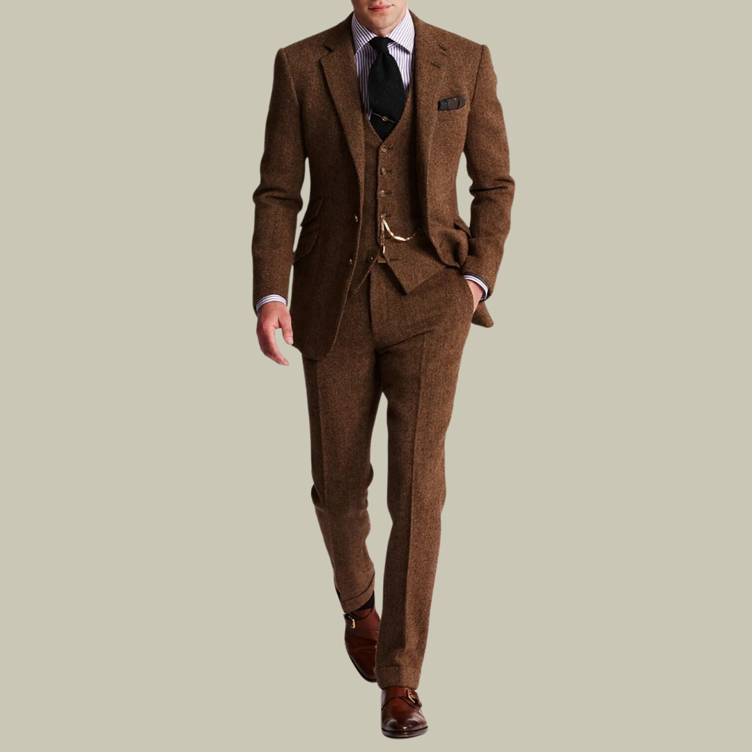 Lux & Classy  • Men's Timeless Tweed 3-piece Suit