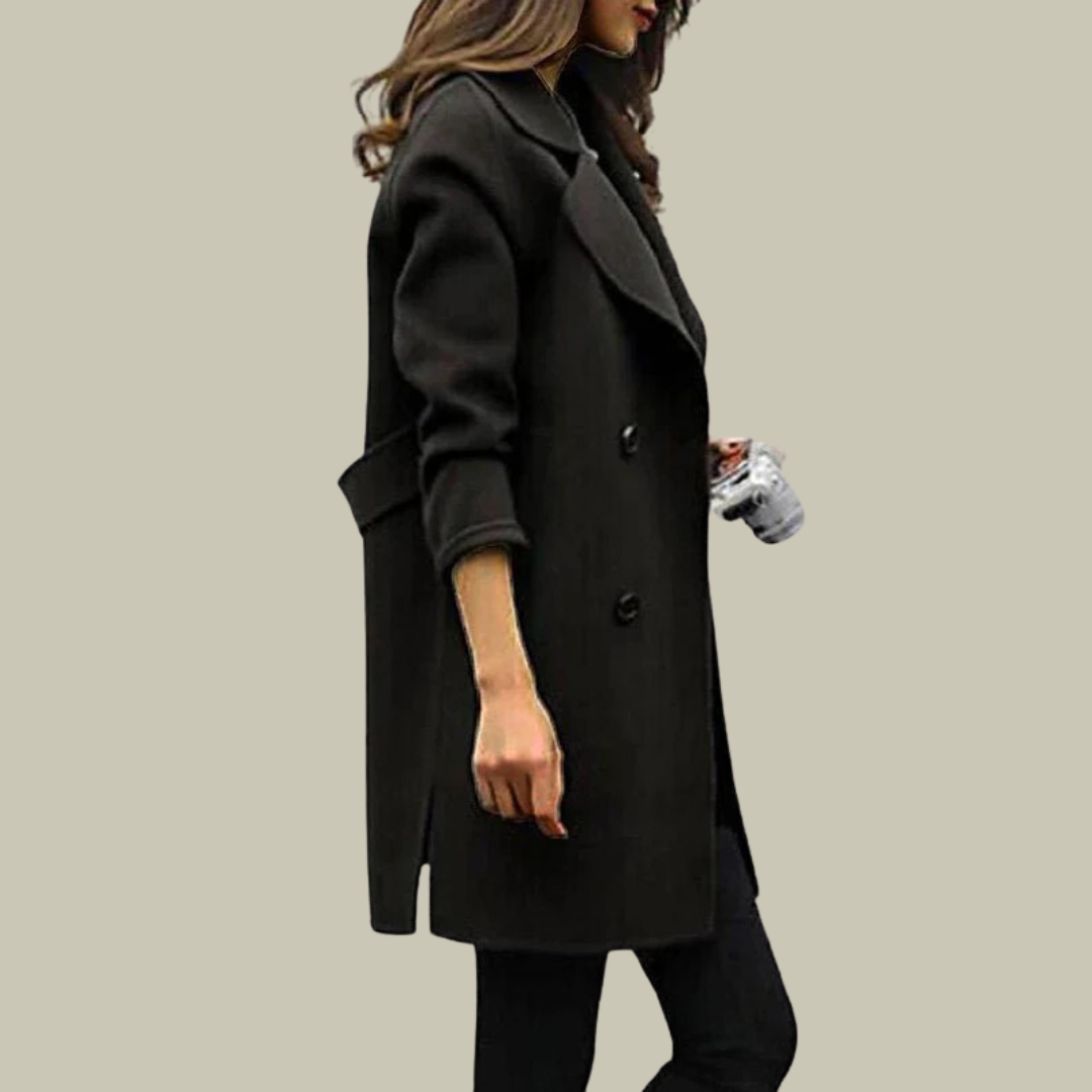 Lux & Classy  • Women's Classic Double-Breasted Coat