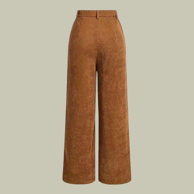 Womens High Waist Corduroy Trousers