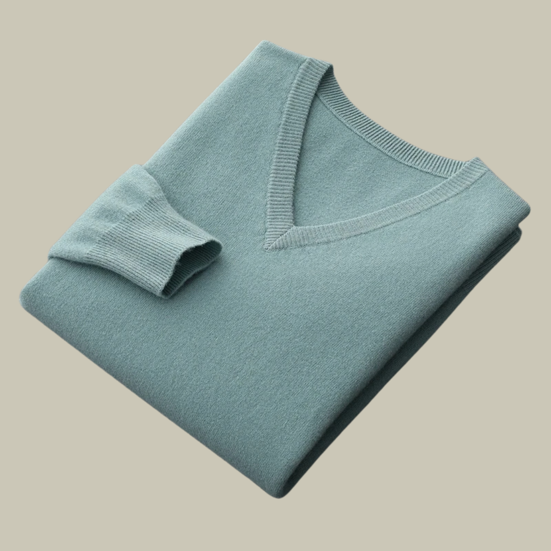 Lux & Classy • Men's Pure Wool V-Neck Pullover