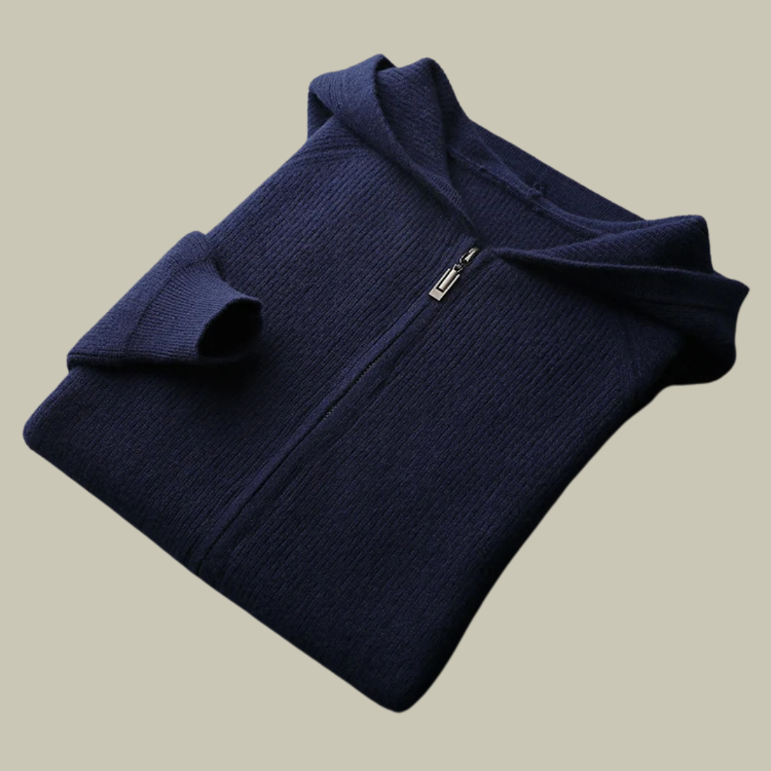 Lux & Classy • Pure Cashmere Hooded Cardigan for Men