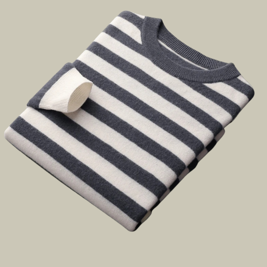 Lux & Classy • Autumn/Winter Striped Pure Cashmere Sweater