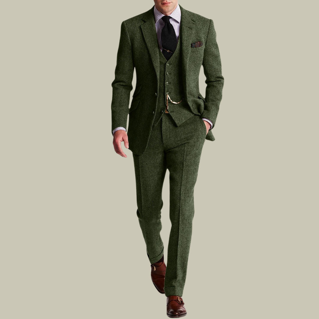 Lux & Classy  • Men's Timeless Tweed 3-piece Suit