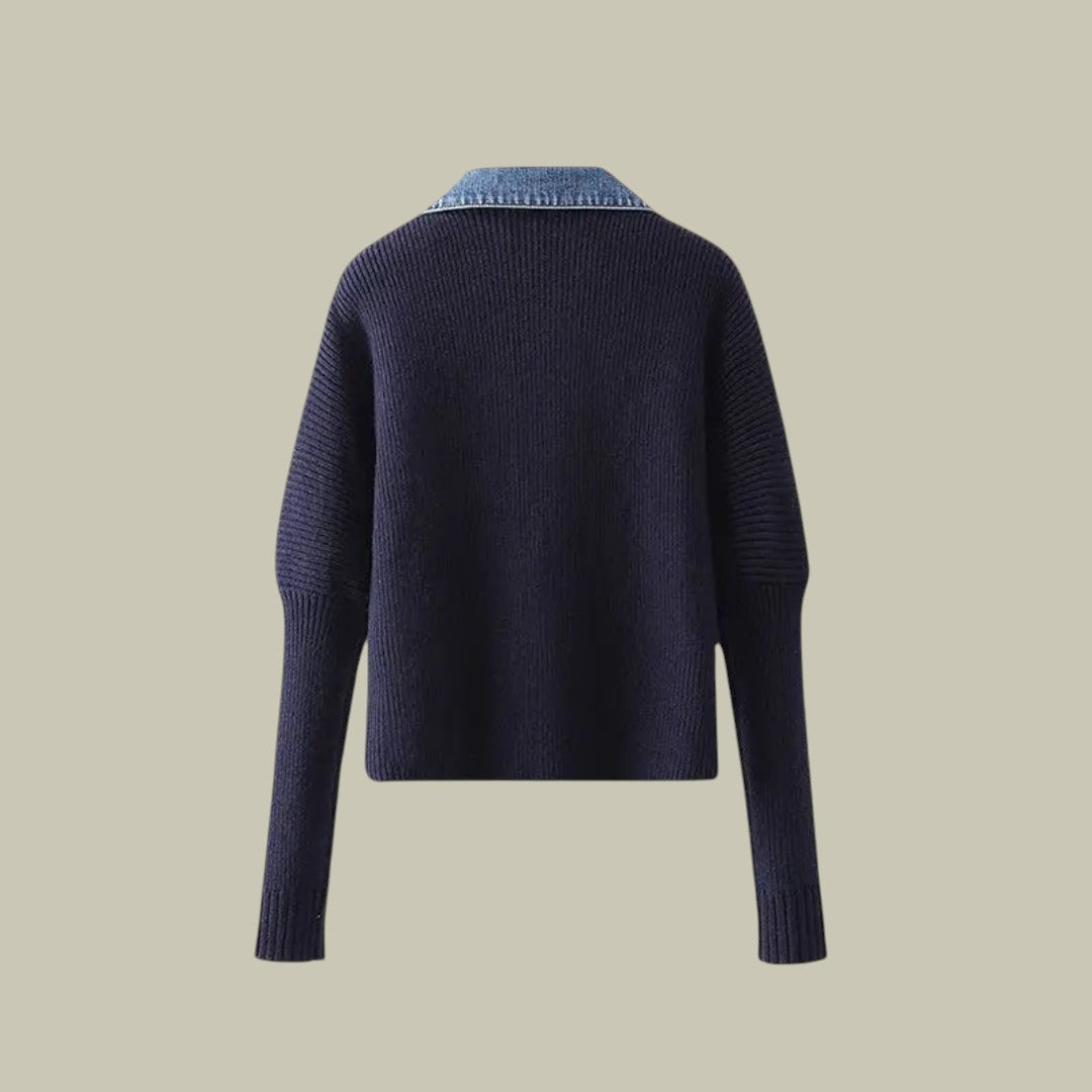 Womens Cardigan Denim Knitted Warm