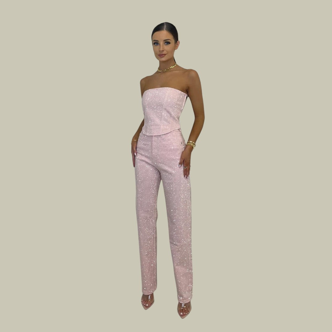Womens Glitter Jumpsuit Party