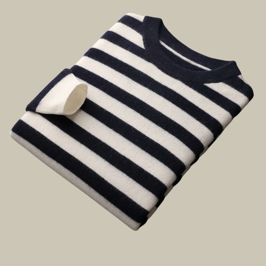 Lux & Classy • Autumn/Winter Striped Pure Cashmere Sweater