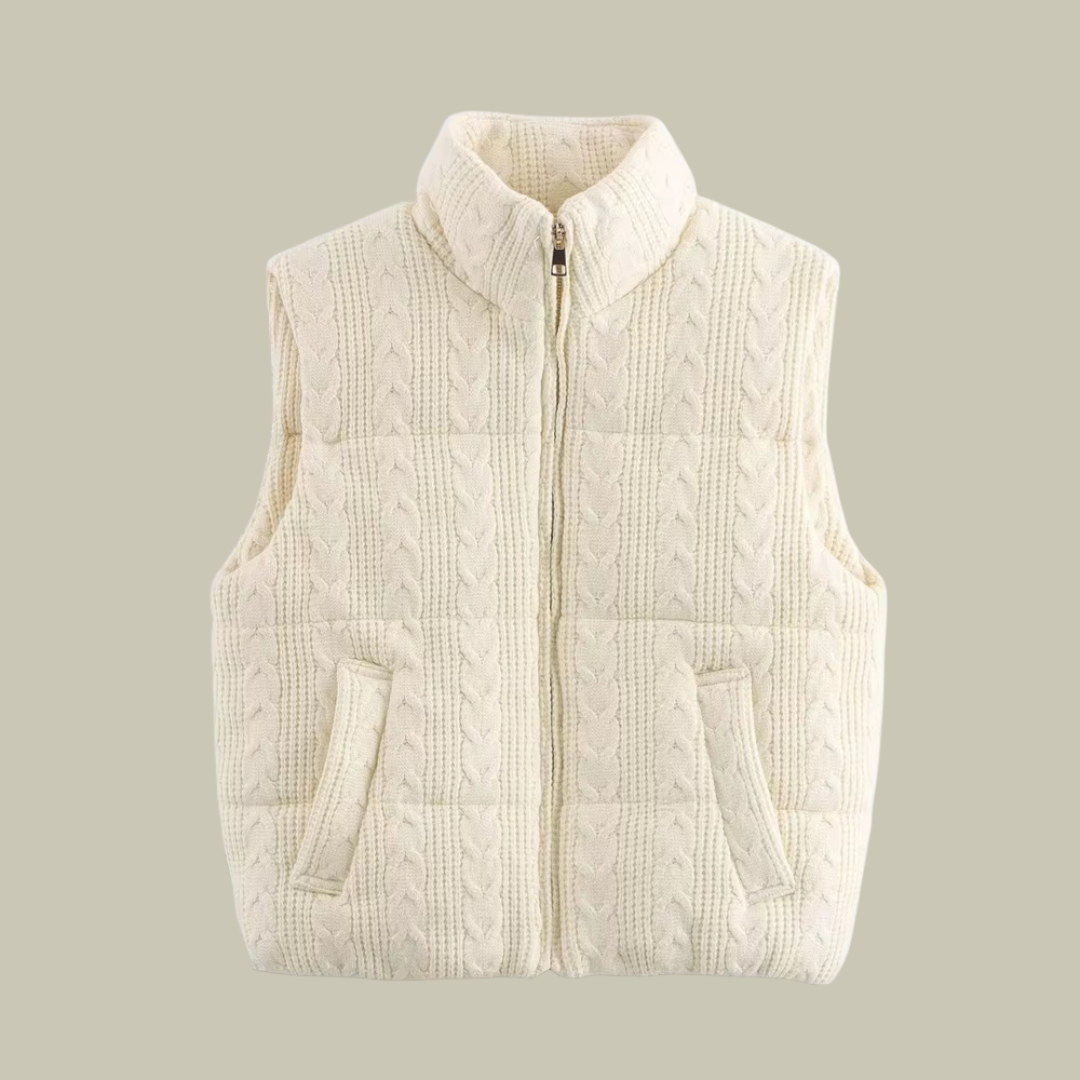 Womens Knitted Vest White