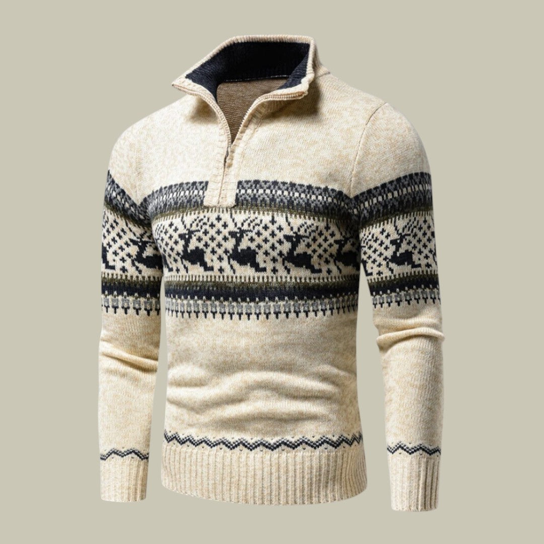 Mens Christmas Sweater Half Zipper