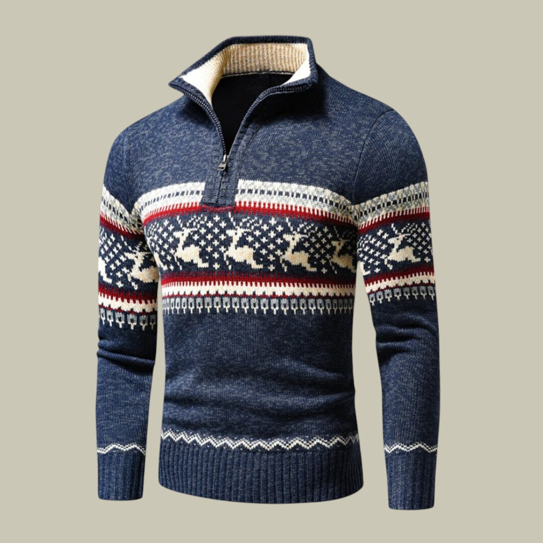 Mens Christmas Sweater Half Zipper