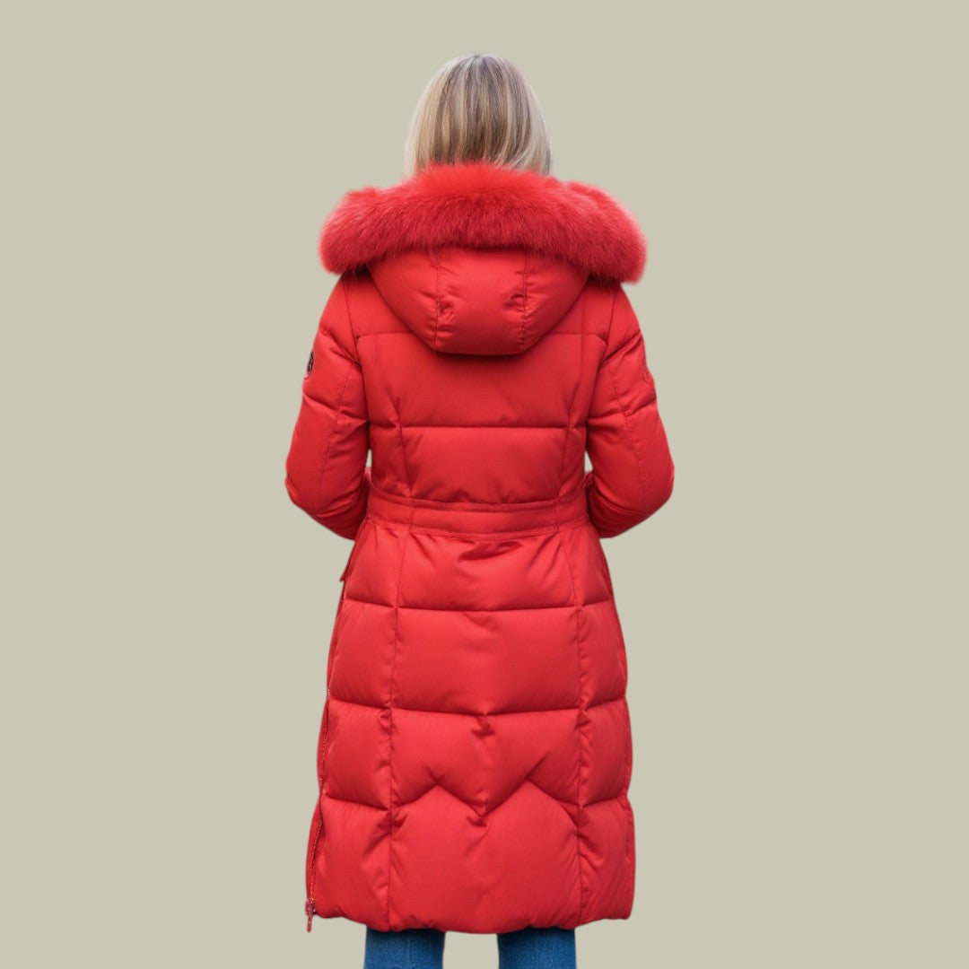 Womens Long Puffer Coat Hooded