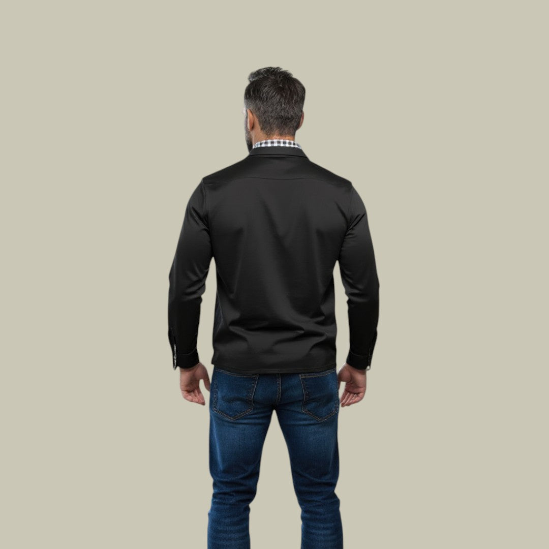 Mens Long Sleeve Polo Shirt Pocket
