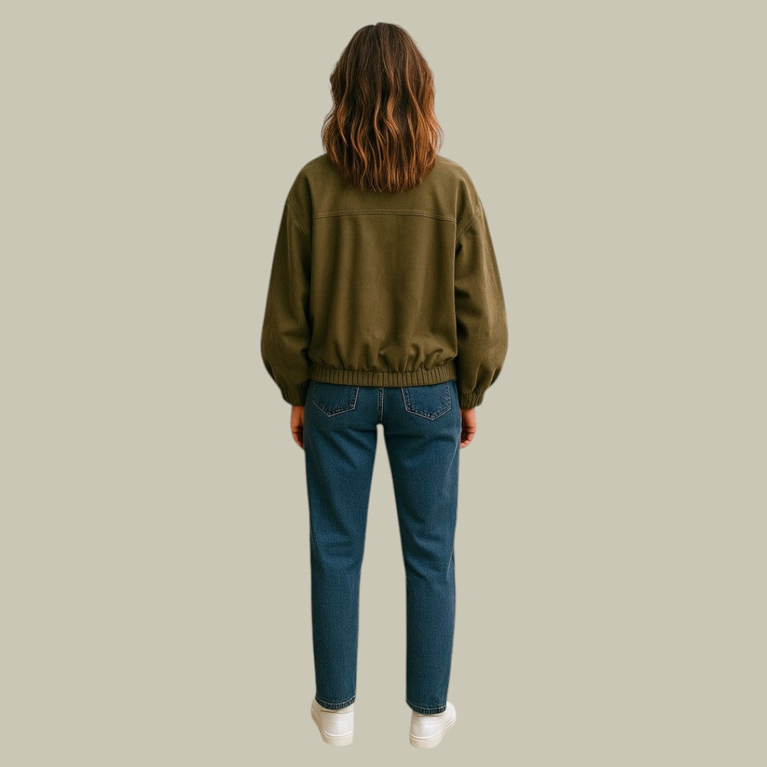 Lux & Classy • Women’s Suede Bomber Jacket
