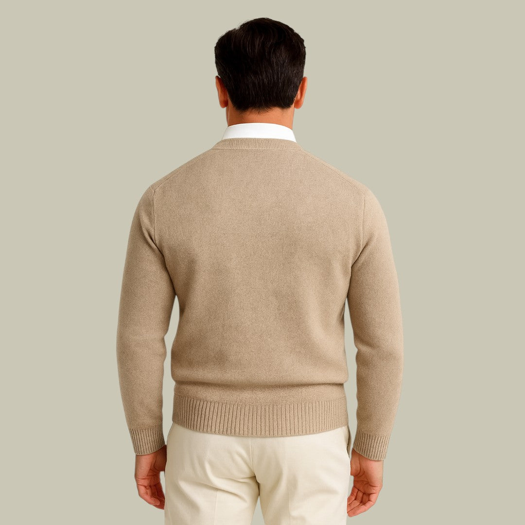Mens V-Neck Cardigan with Buttons