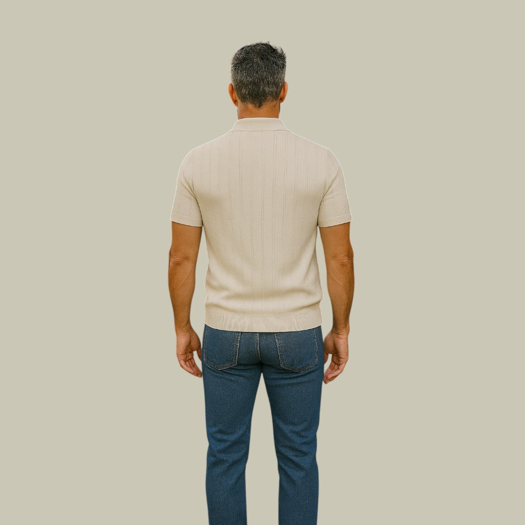 Lux & Classy •  Men's Casual Ribbed Knitted Polo Shirt