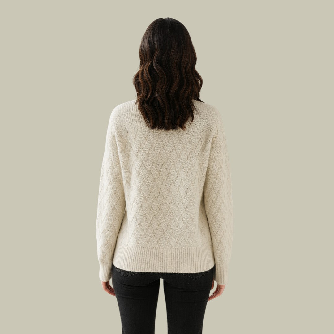 Womens Jumper Cashmere Turtleneck Beige