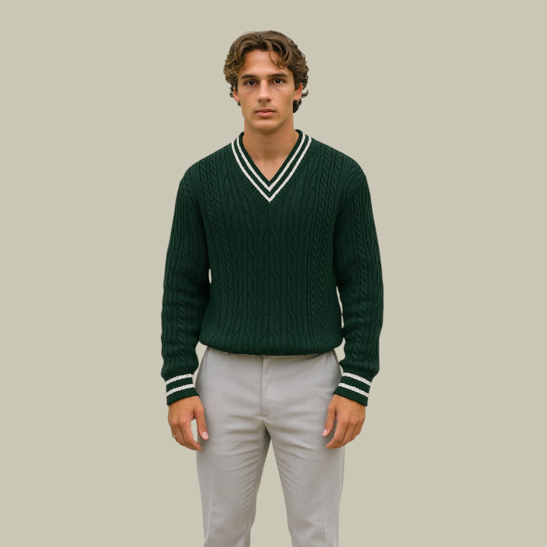 Mens Sweater V Neck Autumn